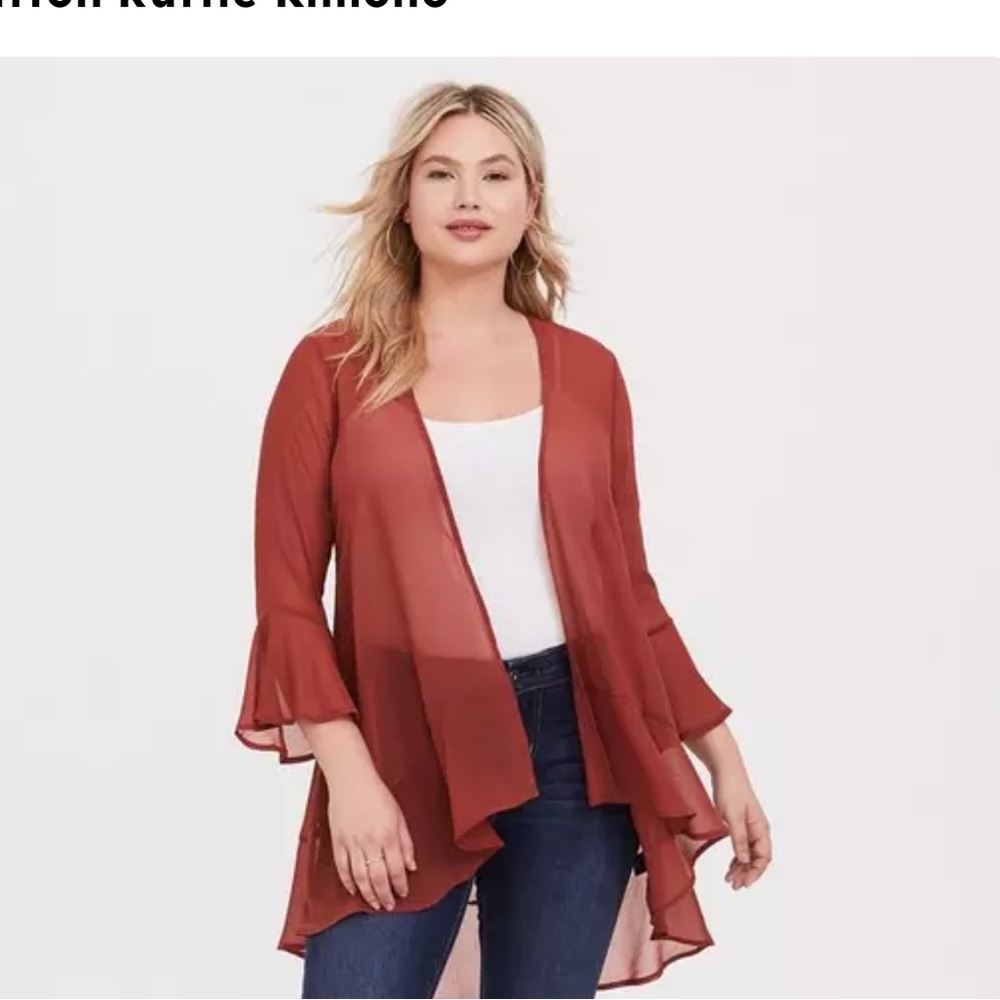 Torrid Chiffon Ruffle Kimono